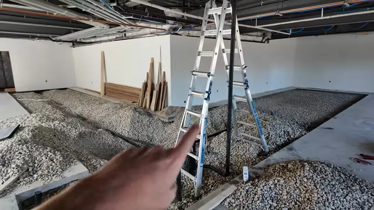 Commercial plumbing rough-in with pipes and jobsite equipment for Plumber in Downtown Castle Rock, CO