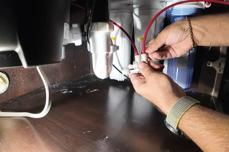 Under-sink garbage disposal wiring and drain connection for Garbage Disposal Repair & Installation in Castle Rock, CO in Castle Rock, CO using body disposal 003