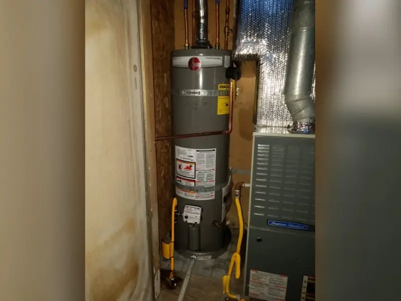 Water heater valve and fitting repair close-up for Water Heater Installation & Replacement in Castle Rock, CO in Castle Rock, CO